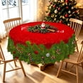thumbnail image 6 of Duangreer Red Christmas 70''Round Tablecloth, Xmas Tree Candy Sticks Print Washable Picnic Table Cover for Party, Dining, Indoor and Outdoor, 6 of 6
