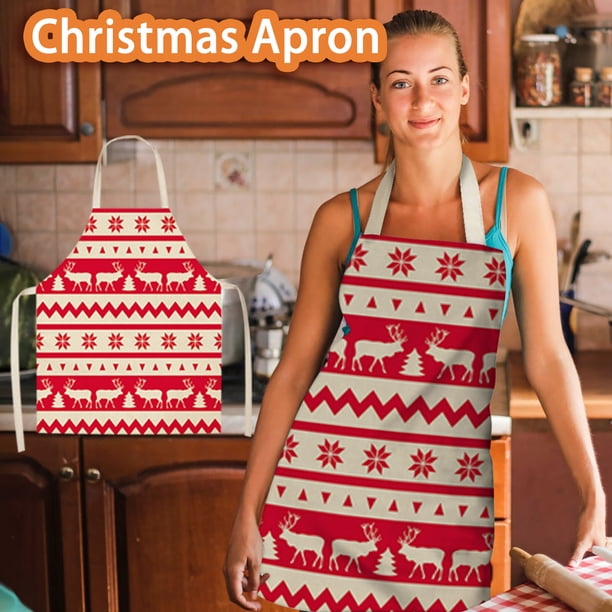 Ganfancp 1Pc Padre Adulto La Familia de Cocina de Navidad de Impresión de Lino Delantales de La Familia Ofertas Flash 1X Delantal