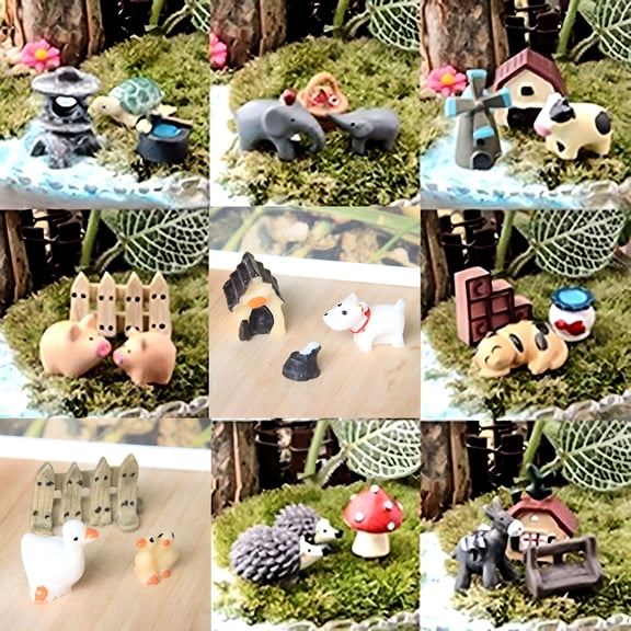 BESTSKY 30Pcs Mini Animals Miniature Ornament Kits,Tiny Animals Figurines,Fairy Garden Accessories,Fairy Garden Supplies,Fairy Garden Animals for Fairy Garden,Dollhouse,Bonsai Craft Decor