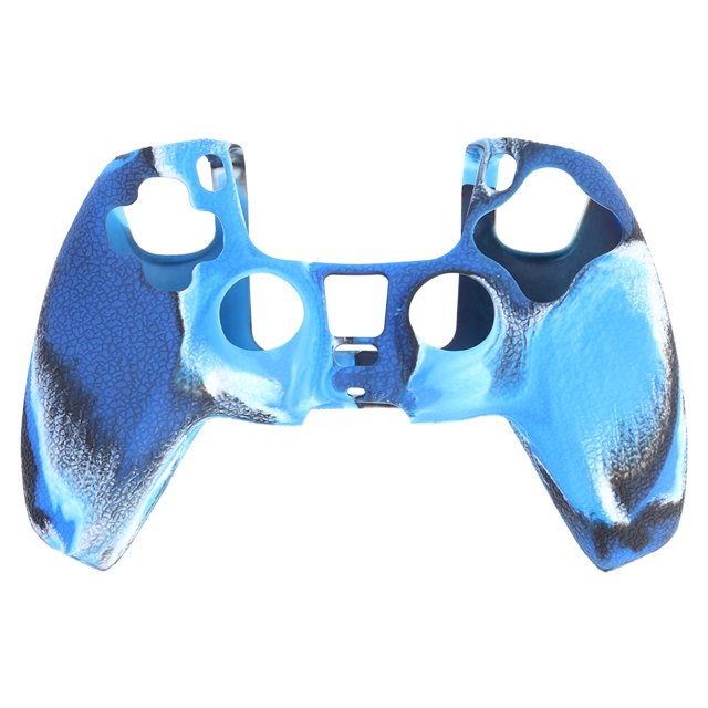 Funda de silicona con textura de cuero Camo para el controlador inalámbrico PS5 (azul)