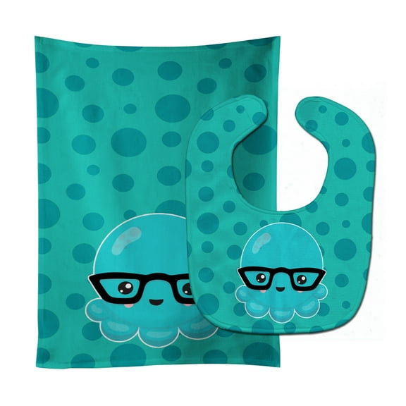 Ocean Octopus Baby Bib and Burp Cloth