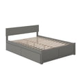 thumbnail image 3 of Orlando King Wood Platform Bed with Footboard and Storage Drawers in Grey, 3 of 21