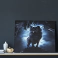 thumbnail image 3 of Kdxio Night Scene of Wolves Pattern Canvas Wall Art for Living Room Wall Decor for Bedroom Bathroom Modern Framed Canvas Art Prints Ready to Hang,Horizontal, 3 of 6