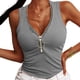 thumbnail image 3 of Camiseta Sin Mangas,Camiseta Sin Mangas para Mujer Camiseta Sin Mangas con Cremallera Frontal Acanalada Camiseta Sin Mangas con Cremallera Diseño De Última Generación, 3 of 5