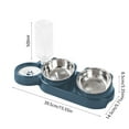 thumbnail image 4 of 3 in 1 Cat Bowl, Cat Food and Water Bowl Set with Water Dispenser and Stainless Steel Bowls, 15° Tilted Pet Raised Three Bowls for Indoor Cats, Small or Medium Sized Dogs, Cat Bowls Elevated, 4 of 6