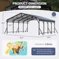 thumbnail image 4 of 20x20/20x30/20x40Metal Carport with Galvanized Steel Roof, Heavy Duty Carport, Sturdy Metal Outdoor Carport Canopy, Truck, Boat and SUV, 4 of 8