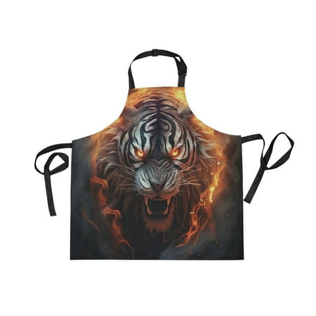 

JSTEL Roaring Tiger Apron with 2 Pockets for Women Men Adjustable Garden Bib