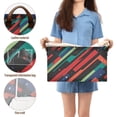 thumbnail image 5 of Yayeee Foldable Storage Basket for Shelves with Handles Waterproof Cloth Bins, Blue Abstract Lines, 5 of 7