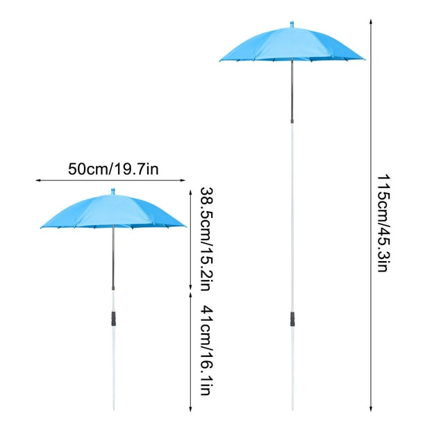 Sombrilla parasol para macetas de exterior, ajustable, de 50 cm de diámetro, con poste telescópico de aleación de aluminio y toldo de poliéster. Protege las flores y verduras de la luz solar directa.
