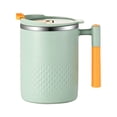 thumbnail image 2 of 16oz Double-Wall Vacuum Insulated Stainless Steel Coffee Cup with Leak-Proof Lid, Ergonomic Handle Tumbler for Hot Iced Beverages, Office Home, Light Green, By VINOIC, 2 of 9