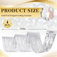 thumbnail image 4 of Silver Metallic Foil Fringe Ceiling Decoration for Holiday,Metallic Foil Ceiling Fringe Curtains,Portable Backdrop Decorations for Birthday,Home,4Pack, 4 of 5