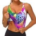 thumbnail image 3 of Pofeuu Colorful Glitter Dagon Fruit Print Sports Bra for Women Sexy Vest Yoga Running Gym Fitness Crop Bras Tops-X-Large, 3 of 8