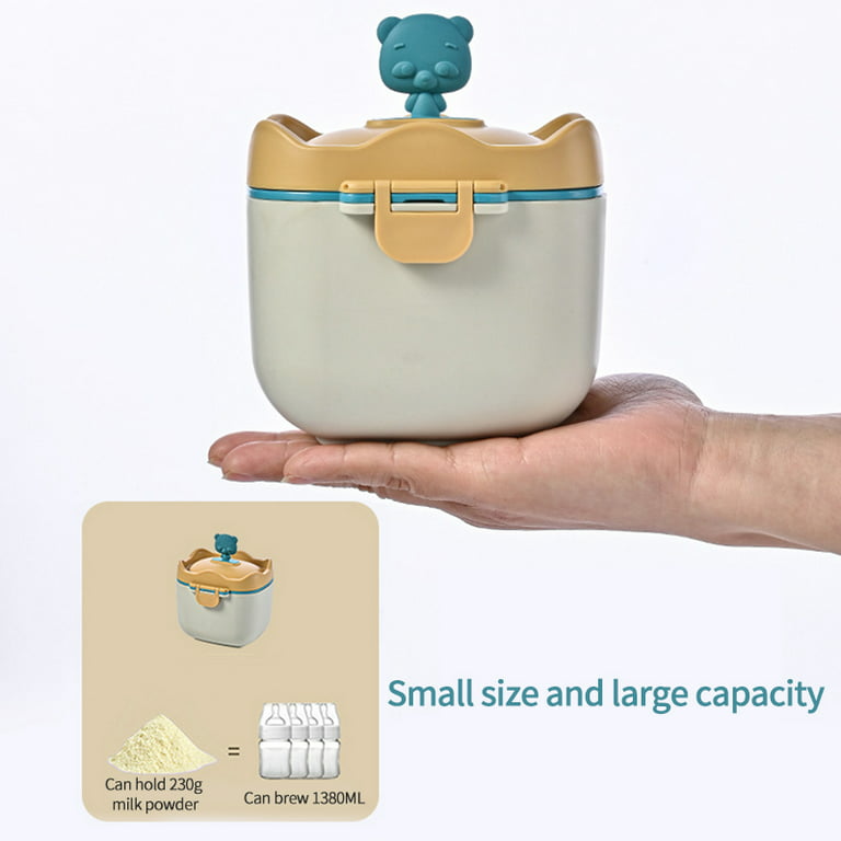 Worallymy Baby Portable Large-capacity Sub-packing Storage Tank Small Rice  Noodles Sealed Moisture-proof Box Cute Milk Powder Storage Container Cereal  Cartoon Feeding Lunch Box 