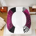 thumbnail image 5 of jejeloiu Zebra Stripe Full Size Sheets,Pink White Black Bed Sheets For Adults 4pcs, 5 of 7