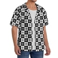 thumbnail image 2 of Pofeuu Checkerboard With Snowflake 1 Print Mens Casual Short Sleeve Shirts Beach Summer Spread Collar Pocket Tops Men's Casual Short-sleeved Shirt-Medium, 2 of 5