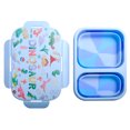 thumbnail image 1 of Rectangular Silicone Folding Lunch Box Refrigerator Crisper Student Outdoor Picnic Lunch Box Children's Lunch Box Lunch Box Skyblue 215x155mm, 1 of 6