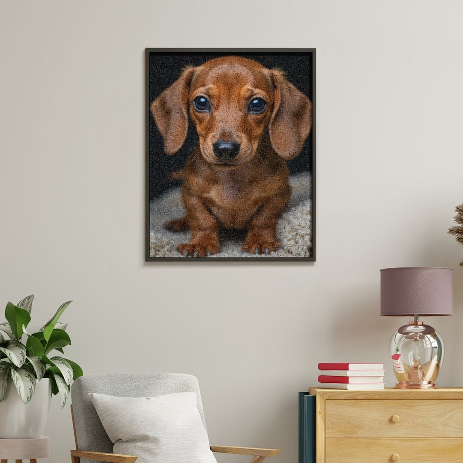 Paint by Numbers Kit for Adults, Adorable Dachshund Puppy Portrait Paint by Numbers, Easy Paint by Numbers Kit for Adults Beginner, DIY Adult Paint by Number Kits on Canvas, Home Decor