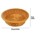 thumbnail image 2 of Handmade Rattan Bread Baskets Round Wicker Fruit Basket for Serving, 2 of 3