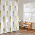 thumbnail image 4 of Yellow Pineapple Shower Curtain, Abstract Fruit White Background Modern Waterproof Shower Curtain Set with 12 Hooks Lightweight Bath Curtains Fabric Bathroom Decor 72x84 Inches, 4 of 9