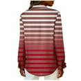 thumbnail image 5 of VEKDONE Womens Shirts Long Sleeve Button Lapel Shirt Fashion Stripe Color Block Blouses Casual Loose Fit Plus Size Tunic Tops, 5 of 6