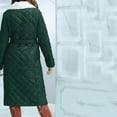 thumbnail image 4 of Black and Friday Clothing Sales Idoravan Women's Quilted Puffer Coat,Womens Winter Clothes Plus Size Warm Lapel Leather Cotton Coat Long Sleeve Jacket Army Green XXL, 4 of 6