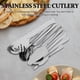 thumbnail image 4 of 1 juego de cubiertos de acero inoxidable reutilizables, cuchara dispensadora de buffet, mesa de comedor, cuchara de metal para servir sopa, pala, tenedor., 4 of 5