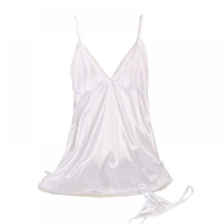 

MAGAZINE Sexy Silk Solid Women Sleeveless Nightdress Sleepwear 5 Colors oneSize