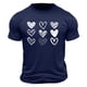 thumbnail image 4 of Tops para hombre, blusas y camisas de cuello redondo y manga corta para hombre. Camiseta/camisa informal de cuello redondo y manga corta con estampado de corazones para hombre. Tops de poliéster para, 4 of 4