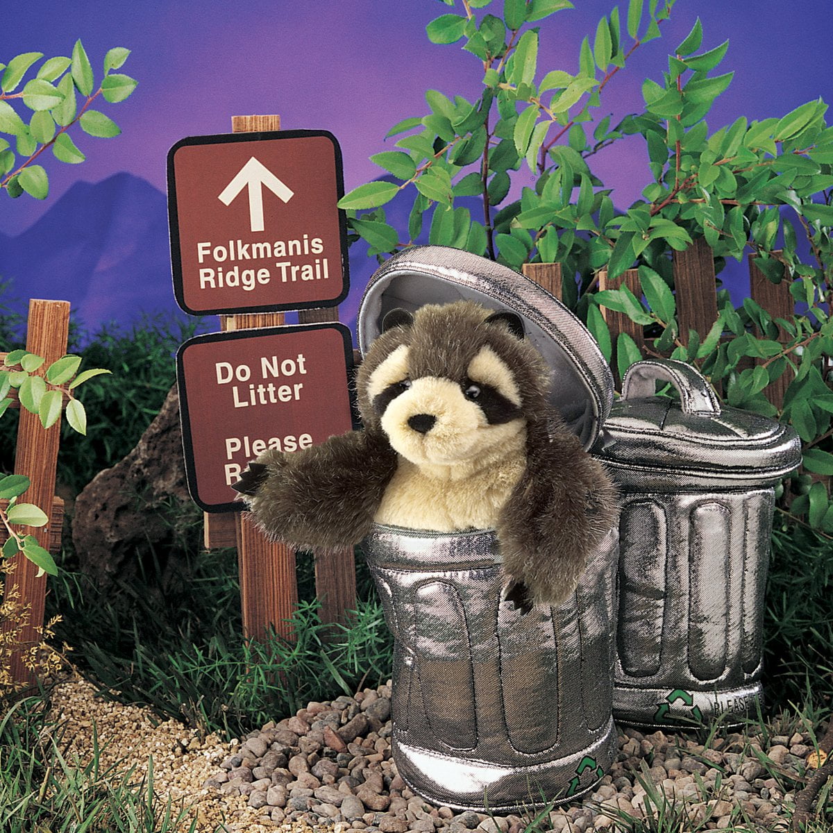 racoon hand puppet