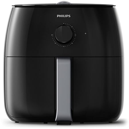 philips twin turbostar technology xxl airfryer with fat reducer, analog interface, 3lb/4qt, black