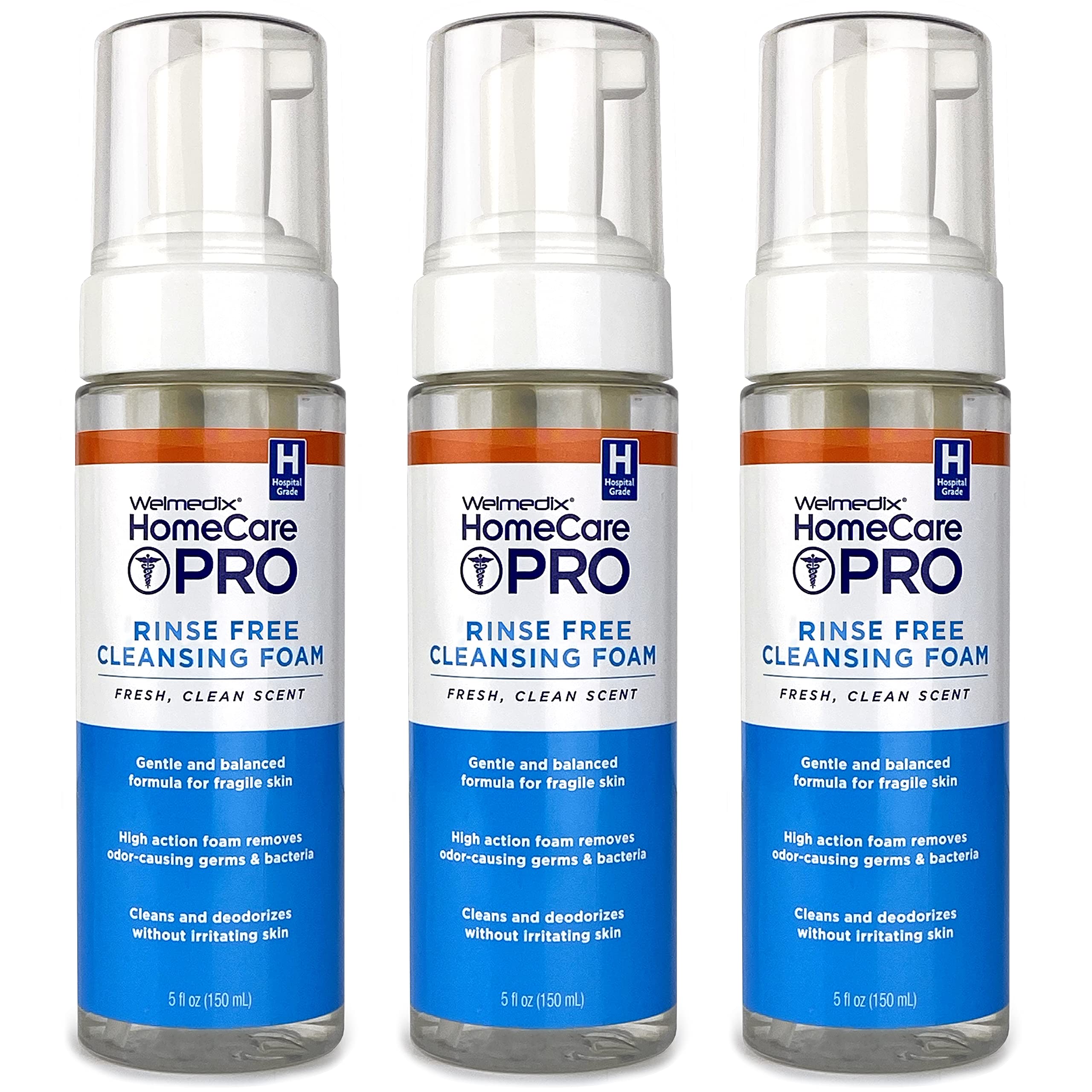 Welmedix Rinse Free Cleansing Foam, 3 in 1 Body Wash, Shampoo and