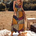 Hot and Warm African Wax Print Sleeveless Dress Evening gown loose