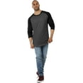 thumbnail image 2 of Hat and Beyond Men's Basic Baseball Raglan 3/4 Sleeve Athletic Crew Neck T-Shirts, 2 of 6