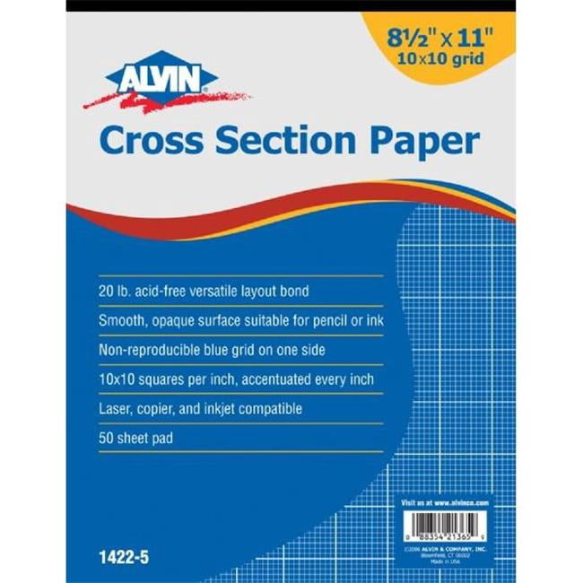Alvin Cross Section Paper 10" x 10" Grid 50-Sheet Pad 8-1/2" x 11 ...
