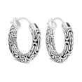 thumbnail image 1 of DEVATA Sterling Silver 925 Bali Byzantine Round 20mm Hoop Earrings BYN3320, 1 of 3