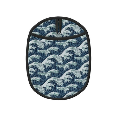 

Pofeuu A Japanese Great Wave Print Silicone Pot Mat Mitten With Hanging Loop Heat Resistant Oven Mitts Non-Slip Bbq Baking Smoking Potholders