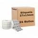 thumbnail image 1 of 24 Rollos de Etiquetas Térmicas Blancas Koovi 27x13 mm - 1200 Etiquetas por Rollo, Perfectas para Oficina, Logística y Más, 1 of 5