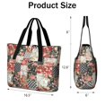 thumbnail image 3 of Tote Bag for Women - Pioneer Flower Shoulder Bag - Large Utility Work Duffle Bag with Zipper Handbag for Travel, Work, Sprots, 3 of 5