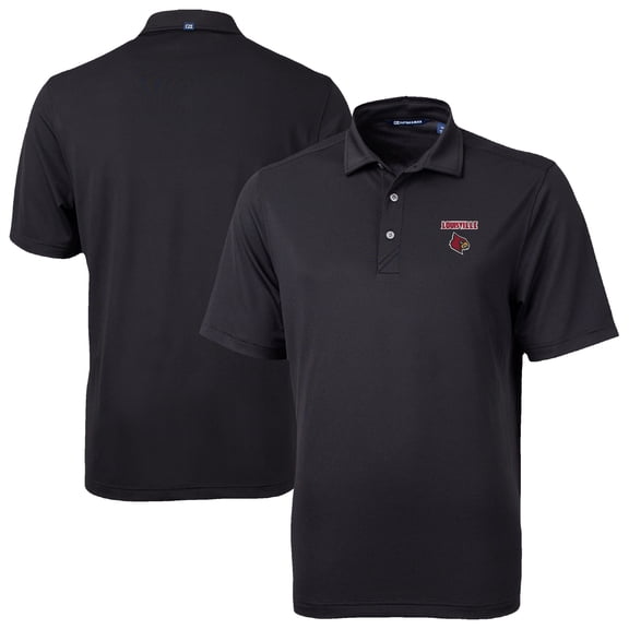Men's Cutter & Buck Black Louisville Cardinals Virtue Eco Pique Recycled Polo