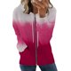 thumbnail image 1 of Puntoco moda mujer manga larga cremallera frente abierto suelta prendas de vestir exteriores blusa estampada abrigo Tops bolsillos blusa con capucha liquidación Puntoco Puntoco-6434, 1 of 5