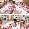 thumbnail image 5 of Area Rugs 2.7'x5', Pink Red Eucalyptus Leaves Carpet for Living Room Bedroom Dining Room, Watercolor Spring Summer Botanical Throw Kitchen Rugs Non Slip Washable Rectangle Indoor Outdoor Rugs, 5 of 8
