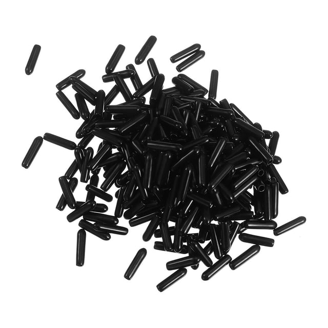 250 piezas de tubería negra después del perno tornillo de goma Rosta de goma Cubierta del tubo del tubo del extremo