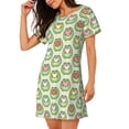 thumbnail image 2 of Naloa Cute Chubby Frog Print Women Nightgowns,Womens Loungewear,Short Sleeve Sleepwear,Comfy Ladies Nightdress, 2 of 6