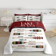 thumbnail image 2 of Homewish Teens Rustic Farmhouse Full Size Comforter Sets, White Red Lake House Bedding Comforter Set, Wooden Boat Paddle Reversible Bedding Sets, Ultra Soft Bedroom Decor, 3-Piece, 2 of 8