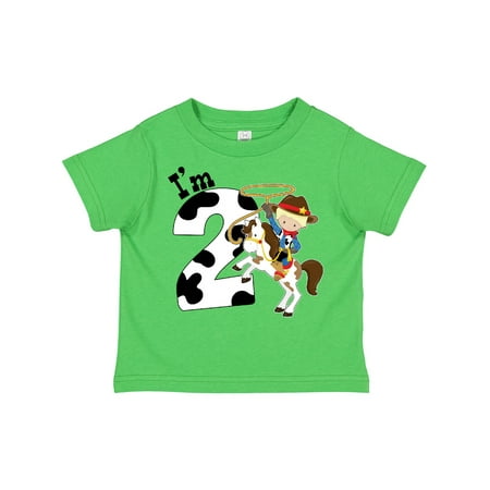 

Inktastic Im Two-cowboy Riding Horse Birthday Gift Toddler Boy Girl T-Shirt