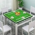 thumbnail image 2 of Square Card Table Elastic Fitted Tablecloth, Football Pattern Printed on Stretchable Polyester Table Cloth, for Family Party and Patio Decoration, Fit for 36" x 36"Square Table, 2 of 4
