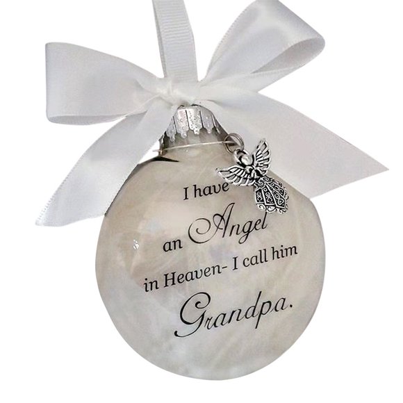 Baodh Decoration Ball Plastic Feather Hanging Memorial Feather Christmas Tree Ball Ornament Ball Christmas Tree Pendant, Grandpa