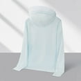 thumbnail image 5 of Xfvqtps Mens And Womens UPF50+ Sun Protection Light Jacket Hoodie with Wide Brim High Zip up Long Sleeve with Thumb Hole Solid Color Hiking Athletic Lightweight Breathable Summer Top Light Blue, 5 of 5