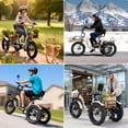 thumbnail image 3 of MOONCOOL Folding Electric Tricycle for Adults, 20" x 4" Fat Tire Electric Trike, 48V Peak 1092W  Electric Bicycle, 3 Wheels 7 Speed Ebike w/ 14.5Ah Removable Battery& Speed Differential Mechanism, 3 of 13