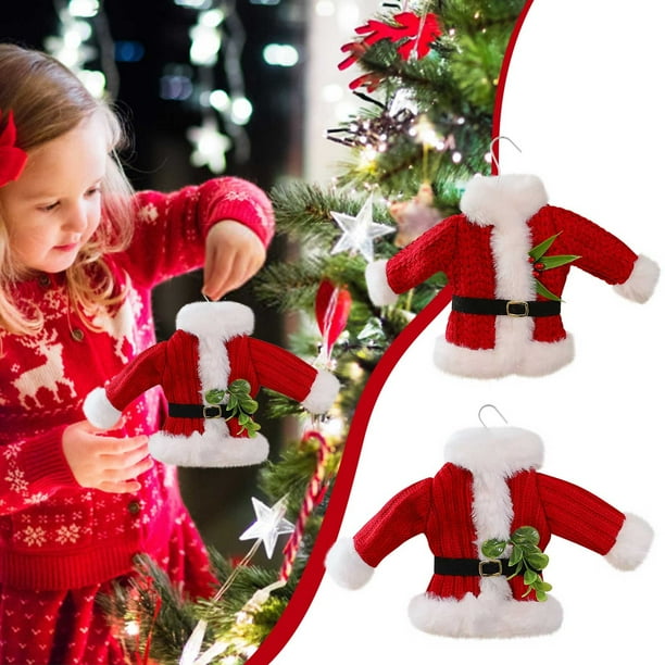 Ropa de Punto Navideña, Decoración de Escena Navideña, Adorno para Árbol de Navidad, Colgante de Suéter de Tela